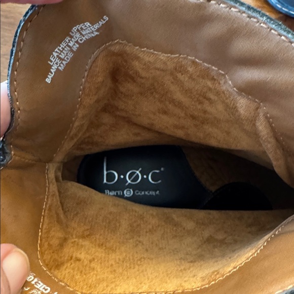 BOC Born Western Ankle Cowboy Boot Leather Studded Accent Chunky Heel Boho 10 - Picture 3 of 5